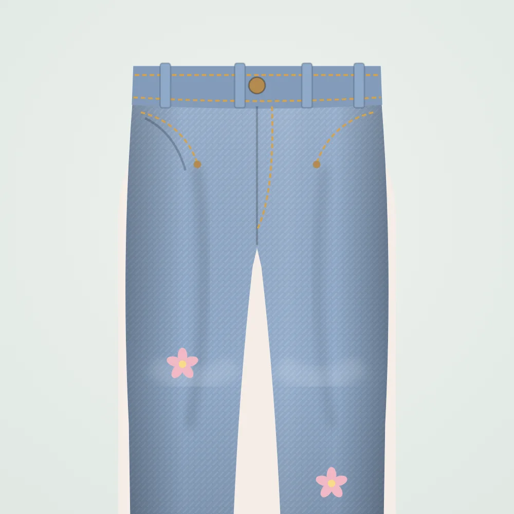 Jeans Bambina con Ricami
