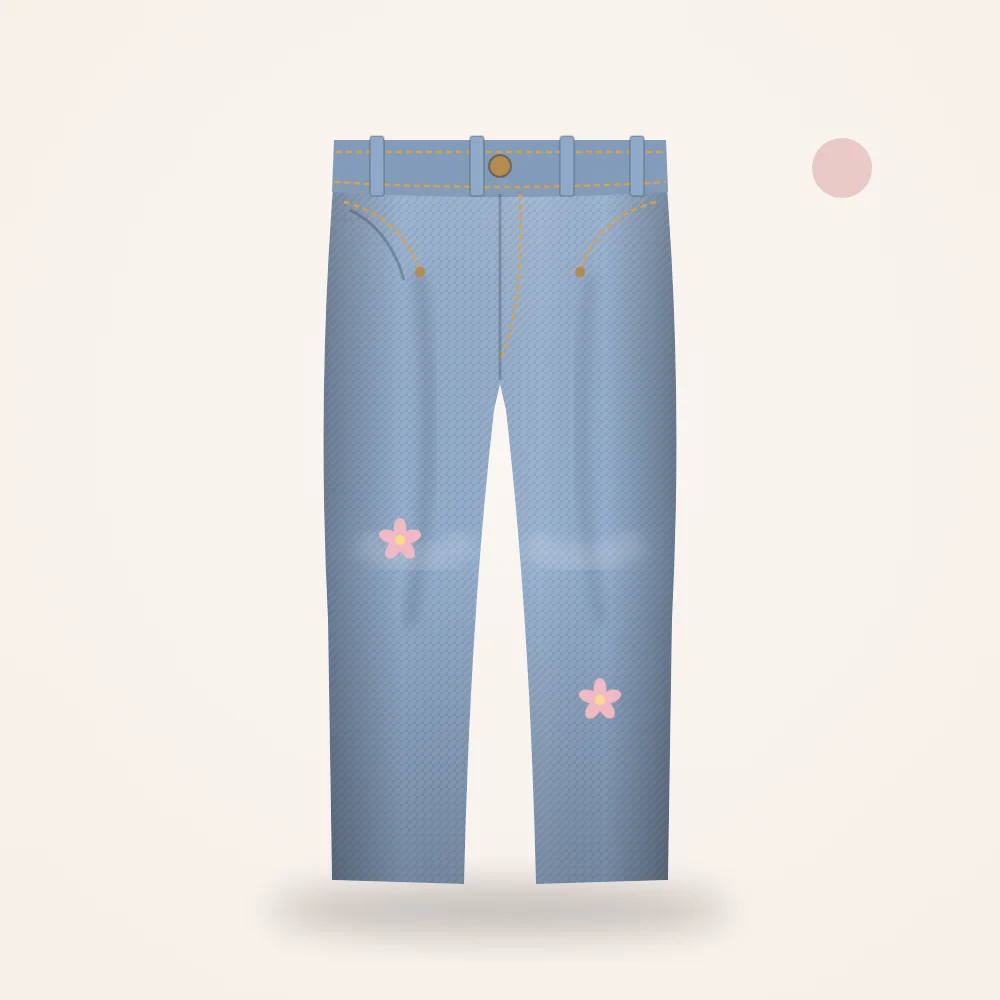 Jeans Bambina con Ricami